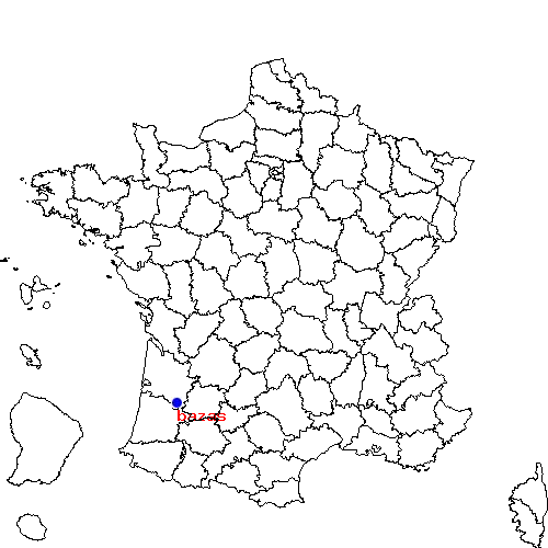 localisation sur le carte de bazas 