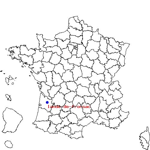 localisation sur le carte de lande-de-fronsac 