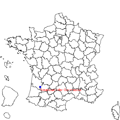 localisation sur le carte de loupiac-de-la-reole 