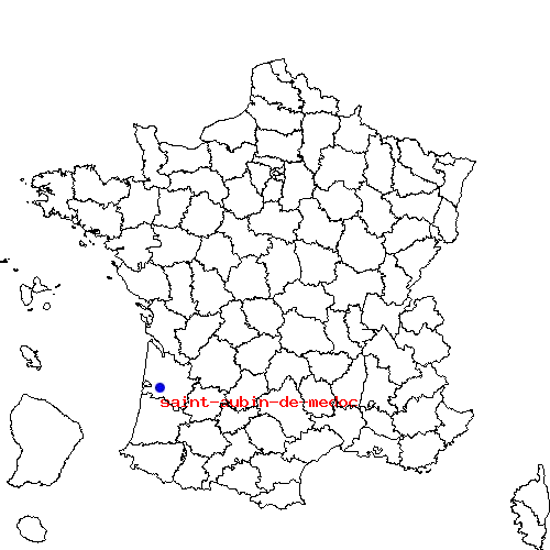 localisation sur le carte de saint-aubin-de-medoc 