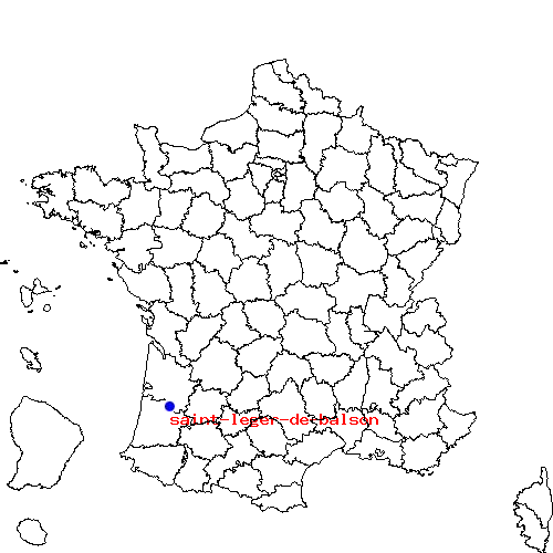 localisation sur le carte de saint-leger-de-balson 