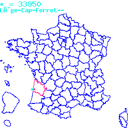 localisation sur le carte de Lège-Cap-Ferret 33950