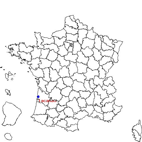 localisation sur le carte de lacanau 