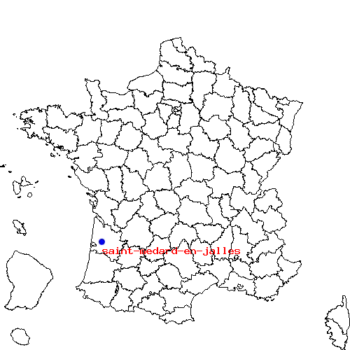 localisation sur le carte de saint-medard-en-jalles 