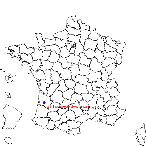 localisation sur le carte de villenave-d-ornon 