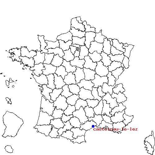 localisation sur le carte de castelnau-le-lez 