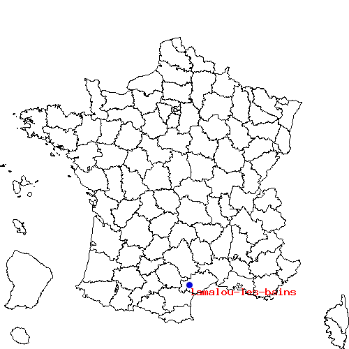 localisation sur le carte de lamalou-les-bains 