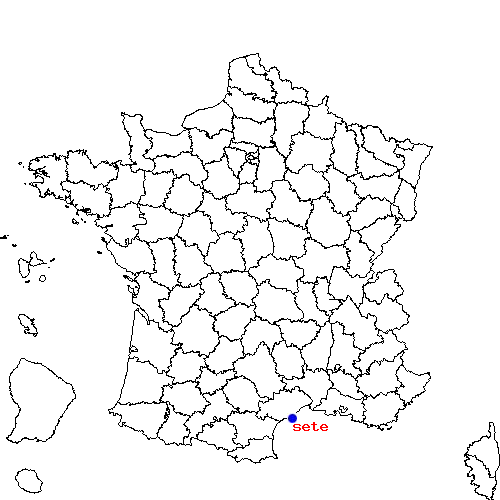 localisation sur le carte de sete 