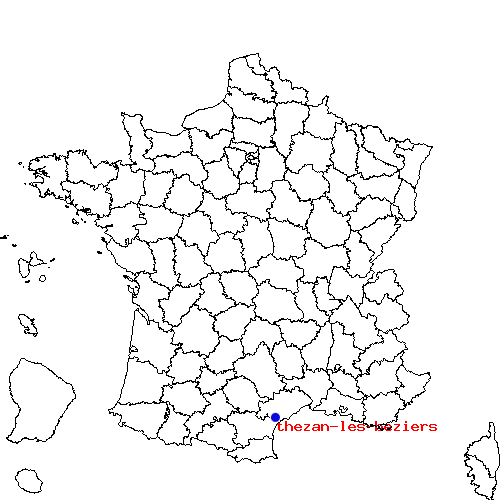 localisation sur le carte de thezan-les-beziers 