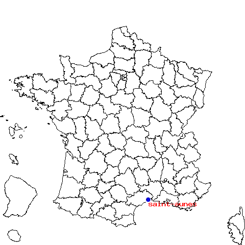 localisation sur le carte de saint-aunes 