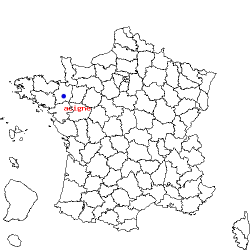 localisation sur le carte de acigne 