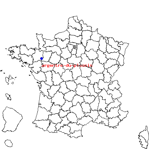 localisation sur le carte de argentre-du-plessis 