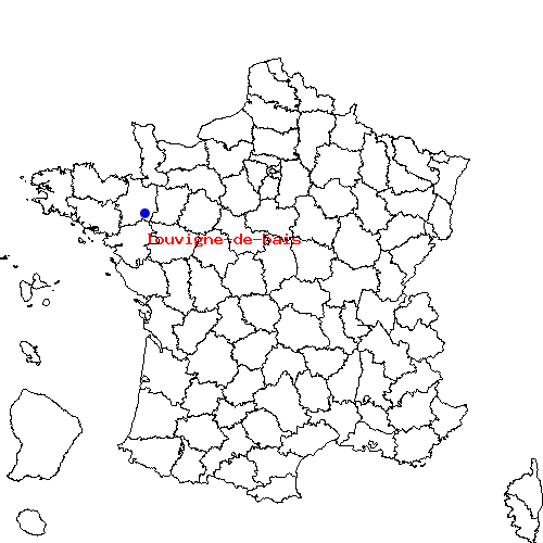 localisation sur le carte de louvigne-de-bais 