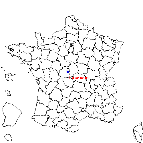 localisation sur le carte de issoudun 