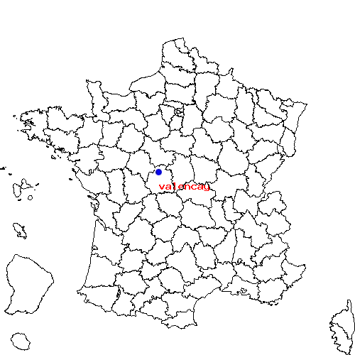 localisation sur le carte de valencay 