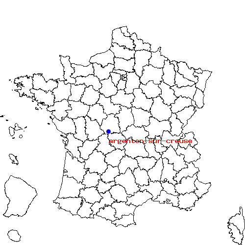 localisation sur le carte de argenton-sur-creuse 
