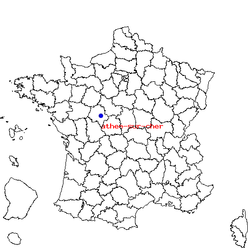 localisation sur le carte de athee-sur-cher 
