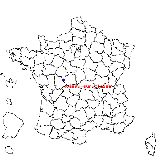 localisation sur le carte de bossay-sur-claise 