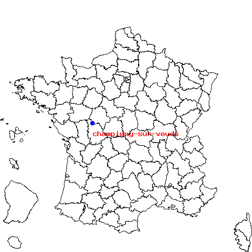 localisation sur le carte de champigny-sur-veude 