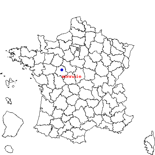 localisation sur le carte de monnaie 