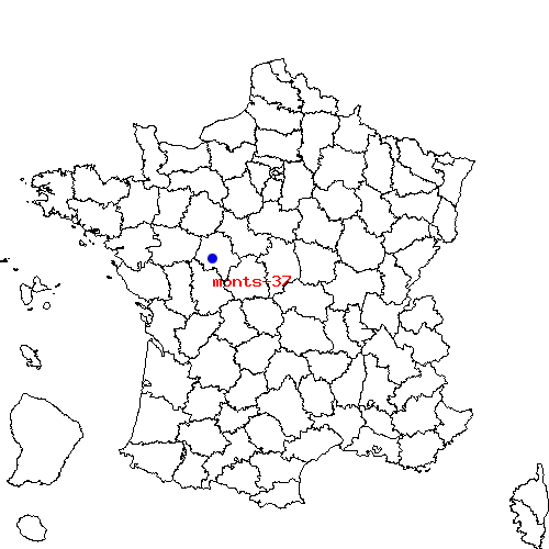 localisation sur le carte de monts-37 