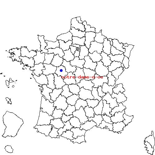 localisation sur le carte de notre-dame-d-oe 