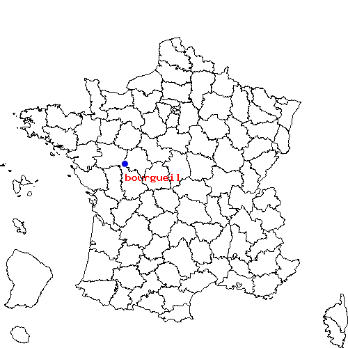 bourgueil sur la carte de France localisation sur le carte de bourgueil