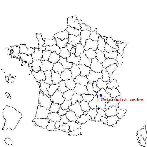 cote-saint-andre sur la carte de France localisation sur le carte de cote-saint-andre