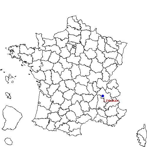 localisation sur le carte de izeaux 