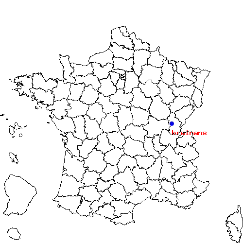 localisation sur le carte de brainans 