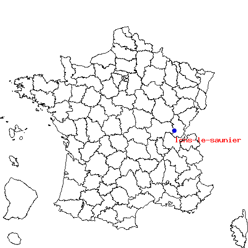 localisation sur le carte de lons-le-saunier 