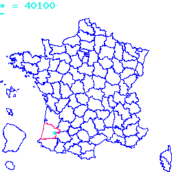 localisation sur le carte de Dax 40100