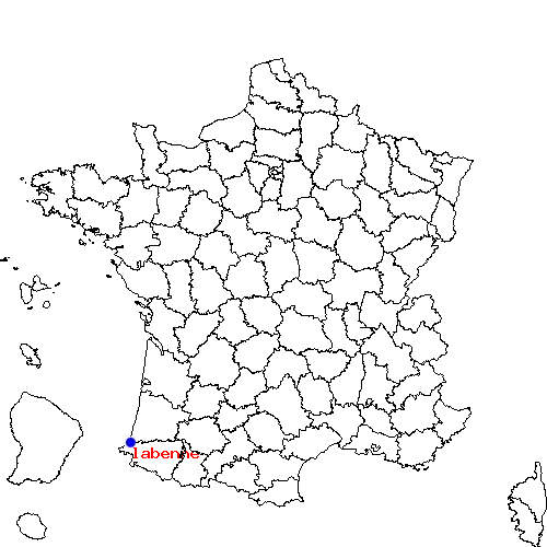 localisation sur le carte de labenne 