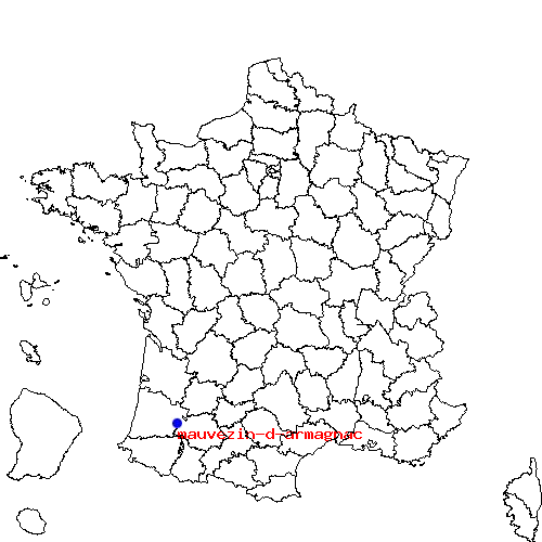 localisation sur le carte de mauvezin-d-armagnac 