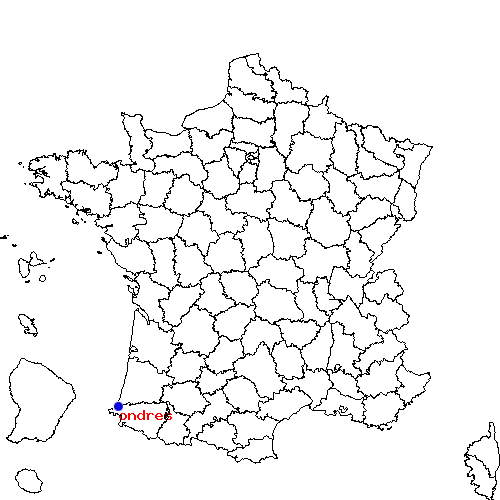 localisation sur le carte de ondres 