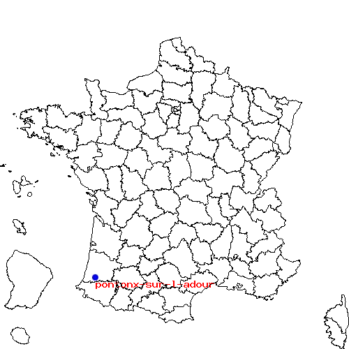 localisation sur le carte de pontonx-sur-l-adour 