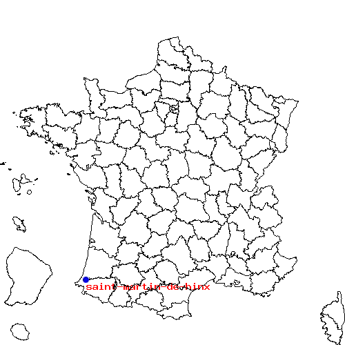 localisation sur le carte de saint-martin-de-hinx 