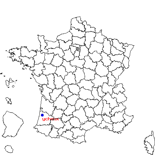 localisation sur le carte de ychoux 