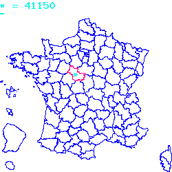 localisation sur le carte de Coulanges 41150