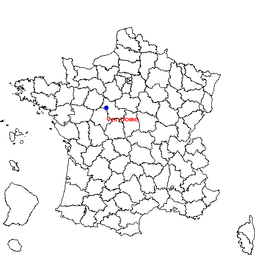 localisation sur le carte de vendome 