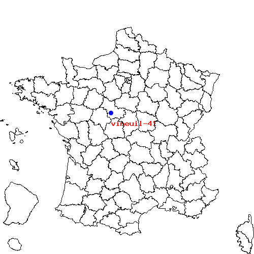 localisation sur le carte de vineuil-41 