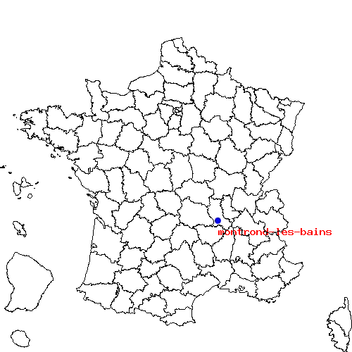 localisation sur le carte de montrond-les-bains 