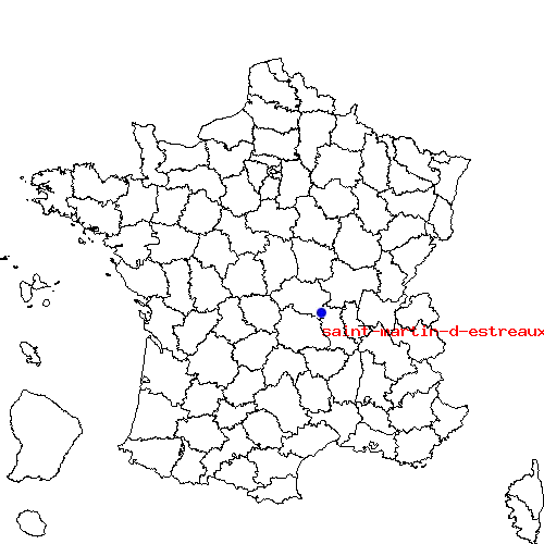 localisation sur le carte de saint-martin-d-estreaux 