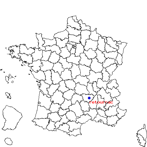 localisation sur le carte de retournac 