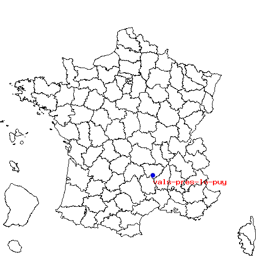 localisation sur le carte de vals-pres-le-puy 