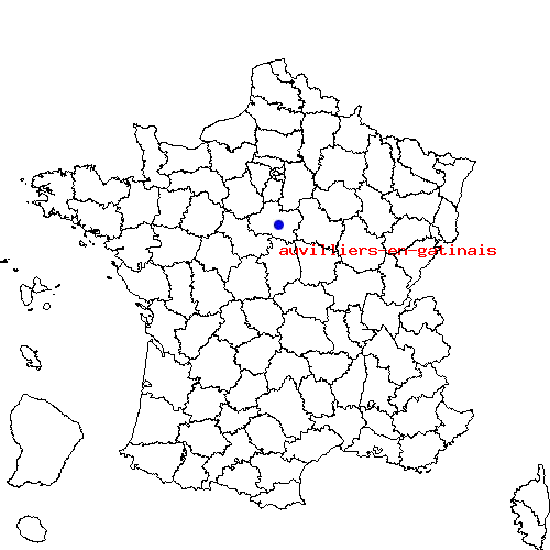 localisation sur le carte de auvilliers-en-gatinais 