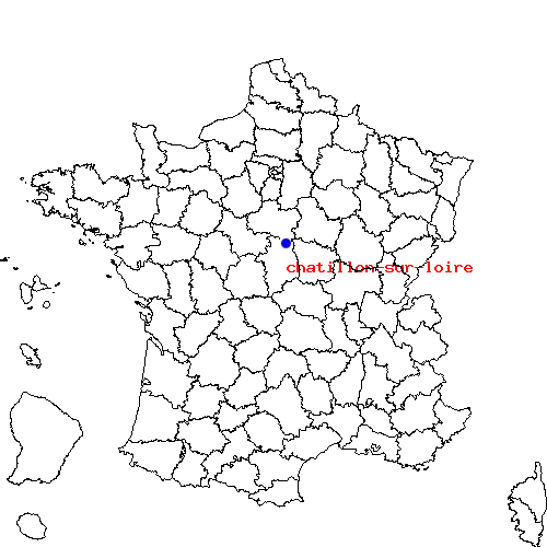 localisation sur le carte de chatillon-sur-loire 