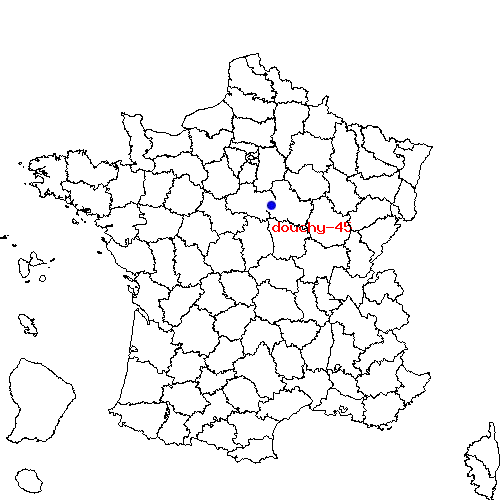 localisation sur le carte de douchy-45 