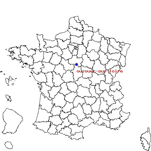 localisation sur le carte de ouzouer-sur-loire 