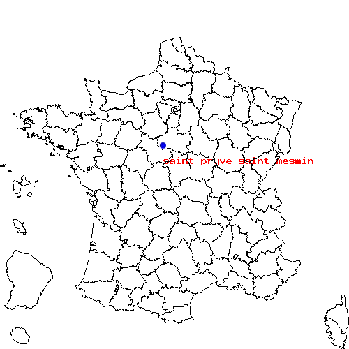 localisation sur le carte de saint-pryve-saint-mesmin 